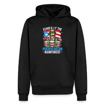 Coqui Frosch Puerto Rico Pride Boricua Puerto-Ricaner - Männer Premium Bio Hoodie - Schwarz - Vorne - Nico (187cm)