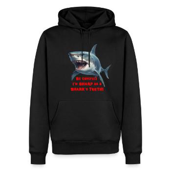Scharf wie ein Hai - Männer Premium Bio Hoodie - Schwarz - Vorne - Nico (187cm)