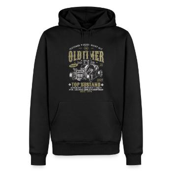 OLDTIMER WERDEN NICHT ALT 1974 50 JAHRE - Männer Premium Bio Hoodie - Schwarz - Vorne - Nico (187cm)