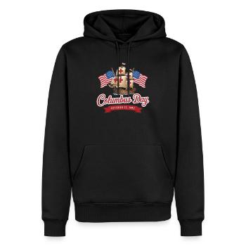 Columbus Day Christophe Colomb Italo-Américain - Sweat à capuche Premium bio Homme - noir - Devant - Nico (187cm)