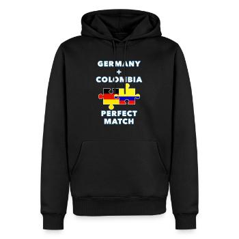 Germany Colombia Puzzle - Männer Premium Bio Hoodie - Schwarz - Vorne - Nico (187cm)