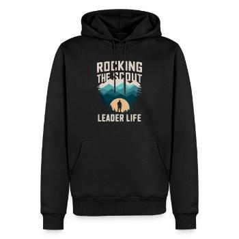 Pfadfinderführer Pfadfinder Lagerfeuer Campingzelt - Männer Premium Bio Hoodie - Schwarz - Vorne - Nico (187cm)