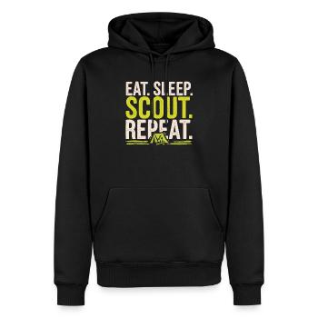 Pfadfinderführer Pfadfinder Lagerfeuer Campingzelt - Männer Premium Bio Hoodie - Schwarz - Vorne - Nico (187cm)