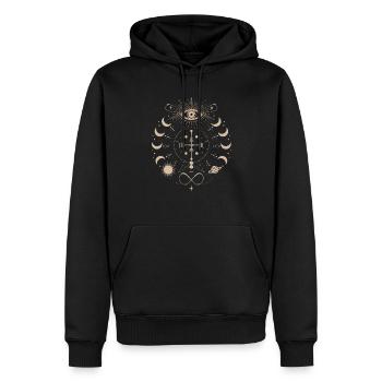 Énergie Cosmique Énergie Vitale Force Universelle - Sweat à capuche Premium bio Homme - noir - Devant - Nico (187cm)