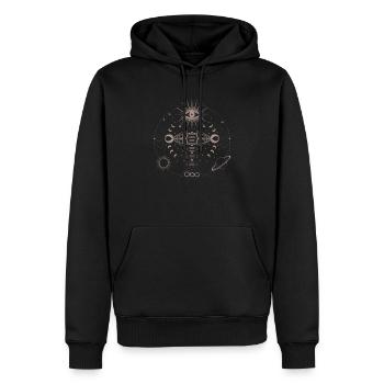 Énergie Cosmique Énergie Vitale Force Universelle - Sweat à capuche Premium bio Homme - noir - Devant - Nico (187cm)