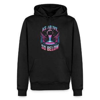 Énergie Cosmique Énergie Vitale Force Universelle - Sweat à capuche Premium bio Homme - noir - Devant - Nico (187cm)