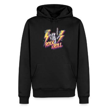 Squelette Guitariste Joueur Bones Guitariste Musicien - Sweat à capuche Premium bio Homme - noir - Devant - Nico (187cm)