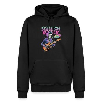 Skeleton Guitar Player Bones Guitarist Musician - Men’s Premium Organic Hoodie - black - Front - Nico (187cm)