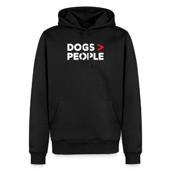 Anti Human Pro Hundeliebhaber Welpenbesitzer Welpe Hündchen Hündchen - Männer Premium Bio Hoodie - Schwarz - Vorne - Nico (187cm)