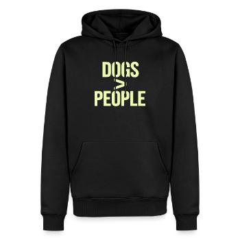 Anti Human Pro Hundeliebhaber Welpenbesitzer Welpe Hündchen Hündchen - Männer Premium Bio Hoodie - Schwarz - Vorne - Nico (187cm)