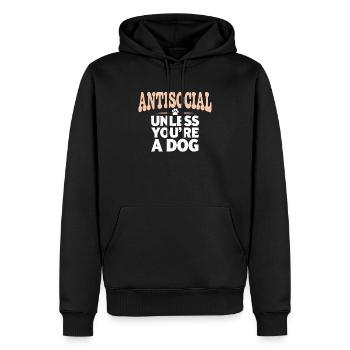 Anti Humain Pro Chien Amoureux Propriétaire Chiot Chiot Doggy - Sweat à capuche Premium bio Homme - noir - Devant - Nico (187cm)