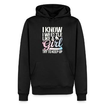 Mädchen Wrestling Wrestling Grappling Wrestler Mädchen - Männer Premium Bio Hoodie - Schwarz - Vorne - Nico (187cm)