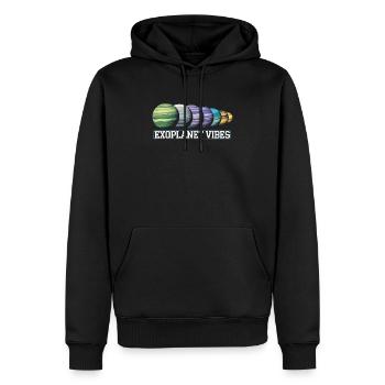 Exoplanète Univers Espace Astronome Astronomie - Sweat à capuche Premium bio Homme - noir - Devant - Nico (187cm)