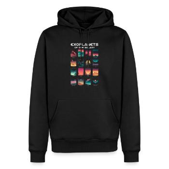 Exoplanète Univers Espace Astronome Astronomie - Sweat à capuche Premium bio Homme - noir - Devant - Nico (187cm)