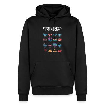 Exoplanète Univers Espace Astronome Astronomie - Sweat à capuche Premium bio Homme - noir - Devant - Nico (187cm)