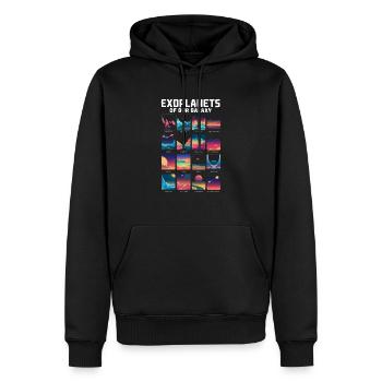 Exoplanète Univers Espace Astronome Astronomie - Sweat à capuche Premium bio Homme - noir - Devant - Nico (187cm)