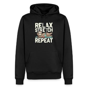 Lazy Sloth Yoga Zen Meditation Yoga Lehrer - Männer Premium Bio Hoodie - Schwarz - Vorne - Nico (187cm)