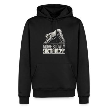 Lazy Sloth Yoga Zen Meditation Yoga Lehrer - Männer Premium Bio Hoodie - Schwarz - Vorne - Nico (187cm)