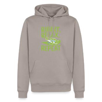 Grenouille verte américaine Amoureux de l’animal Grenouille Crapaud - Sweat à capuche Premium bio Homme - taupe - Devant - Nico (187cm)