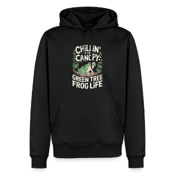 Grenouille verte américaine Amoureux de l’animal Grenouille Crapaud - Sweat à capuche Premium bio Homme - noir - Devant - Nico (187cm)