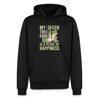 American Green Tree Frog Lover Animal Froggy Toad - Men’s Premium Organic Hoodie - black - Front - Nico (187cm)