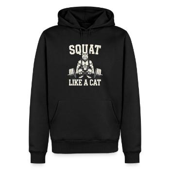 Musculation Chat Fitness Entraînement Instructeur de gym - Sweat à capuche Premium bio Homme - noir - Devant - Nico (187cm)