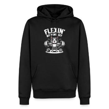 Instructeur de salle de musculation pour chats - Sweat à capuche Premium bio Homme - noir - Devant - Nico (187cm)