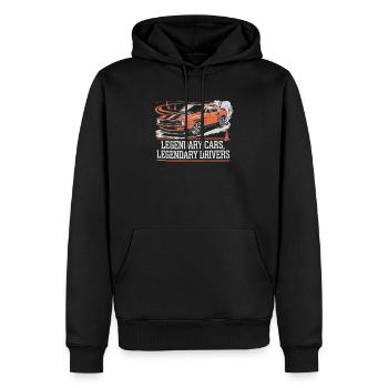 Muscle Car Carguy Oldtimer Sammler Automobile - Männer Premium Bio Hoodie - Schwarz - Vorne - Nico (187cm)