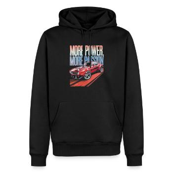 Muscle Car Carguy Voiture de collection Automobile - Sweat à capuche Premium bio Homme - noir - Devant - Nico (187cm)