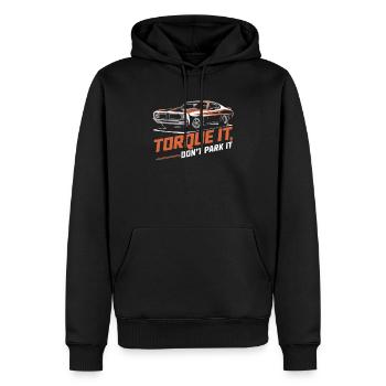 Muscle Car Carguy Oldtimer Sammler Automobile - Männer Premium Bio Hoodie - Schwarz - Vorne - Nico (187cm)