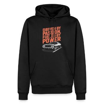 Muscle Car Carguy Voiture de collection Automobile - Sweat à capuche Premium bio Homme - noir - Devant - Nico (187cm)