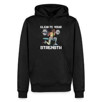 Bulgare Squat Exercice Fitness Entraînement Gym - Sweat à capuche Premium bio Homme - noir - Devant - Nico (187cm)