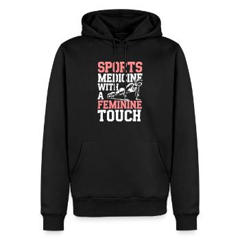 Entraîneur sportif certifié Fille Athlète Entraînement - Sweat à capuche Premium bio Homme - noir - Devant - Nico (187cm)