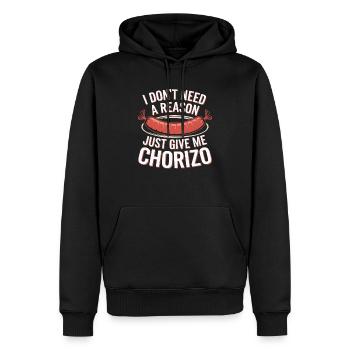 Chorizo Cuisine mexicaine Cuisine mexicaine Foodie Saucisse - Sweat à capuche Premium bio Homme - noir - Devant - Nico (187cm)