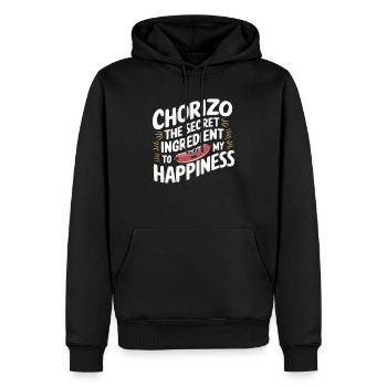 Chorizo Cuisine mexicaine Cuisine mexicaine Foodie Saucisse - Sweat à capuche Premium bio Homme - noir - Devant - Nico (187cm)