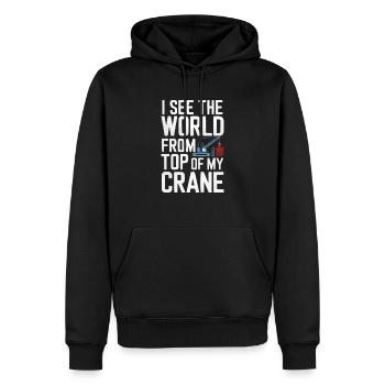 Grutier Métier Ouvrier du bâtiment - Sweat à capuche Premium bio Homme - noir - Devant - Nico (187cm)