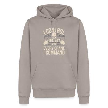 Crane Operator Job Profession Construction Worker - Men’s Premium Organic Hoodie - taupe - Front - Nico (187cm)