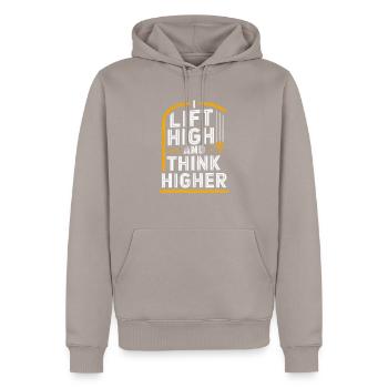 Crane Operator Job Profession Construction Worker - Men’s Premium Organic Hoodie - taupe - Front - Nico (187cm)