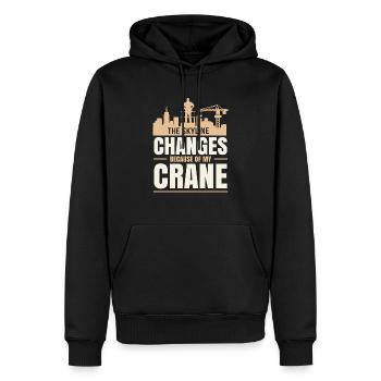 Grutier Métier Ouvrier du bâtiment - Sweat à capuche Premium bio Homme - noir - Devant - Nico (187cm)