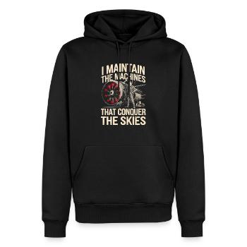 Flugzeugtechniker Avionik Wartung Flughafen - Männer Premium Bio Hoodie - Schwarz - Vorne - Nico (187cm)