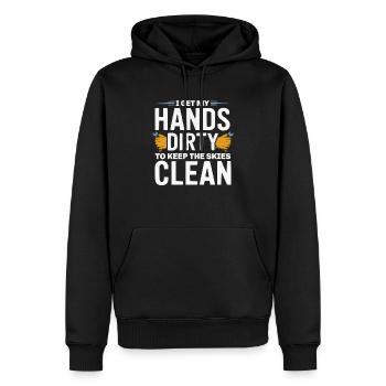 Flugzeugtechniker Avionik Wartung Flughafen - Männer Premium Bio Hoodie - Schwarz - Vorne - Nico (187cm)