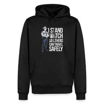 Zoll- und Grenzschutzbeauftragter Flughafen Jobs - Männer Premium Bio Hoodie - Schwarz - Vorne - Nico (187cm)