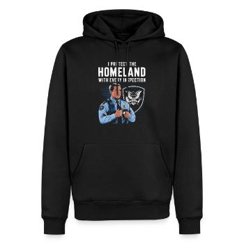 Emplois d’agent des douanes et de la protection des frontières dans les aéroports - Sweat à capuche Premium bio Homme - noir - Devant - Nico (187cm)