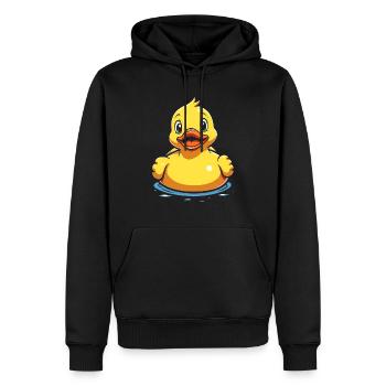 Canard en caoutchouc canard en caoutchouc jaune baignade dans l’eau - Sweat à capuche Premium bio Homme - noir - Devant - Nico (187cm)
