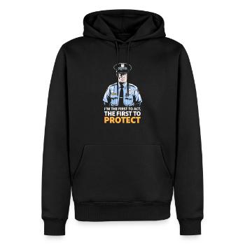 Agent de police aéroportuaire Aviation Carrières Emploi - Sweat à capuche Premium bio Homme - noir - Devant - Nico (187cm)