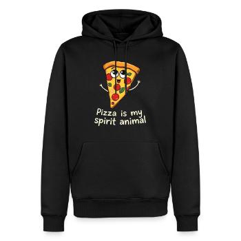 La pizza est mon Animal Fun Foodie Amateur de pizza - Sweat à capuche Premium bio Homme - noir - Devant - Nico (187cm)