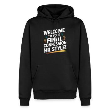 HR Manager Human Resource Employee Exit Interview - Men’s Premium Organic Hoodie - black - Front - Nico (187cm)