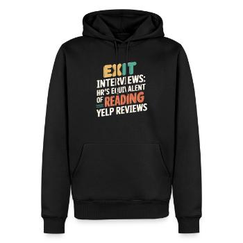 HR Manager Human Resource Employee Exit Interview - Men’s Premium Organic Hoodie - black - Front - Nico (187cm)
