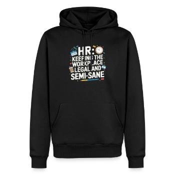 Gestionnaire des ressources humaines Ressources humaines Employé Milieu de travail Drame - Sweat à capuche Premium bio Homme - noir - Devant - Nico (187cm)