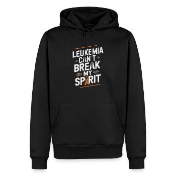 Ruban orange Sensibilisation à la leucémie myéloïde aiguë - Sweat à capuche Premium bio Homme - noir - Devant - Nico (187cm)